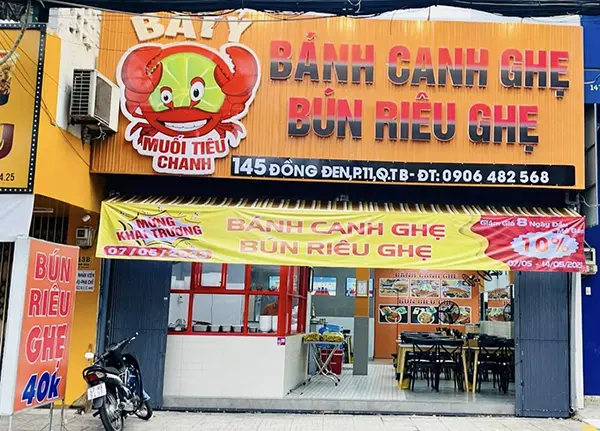 bảng hiệu quán bánh canh ghẹ