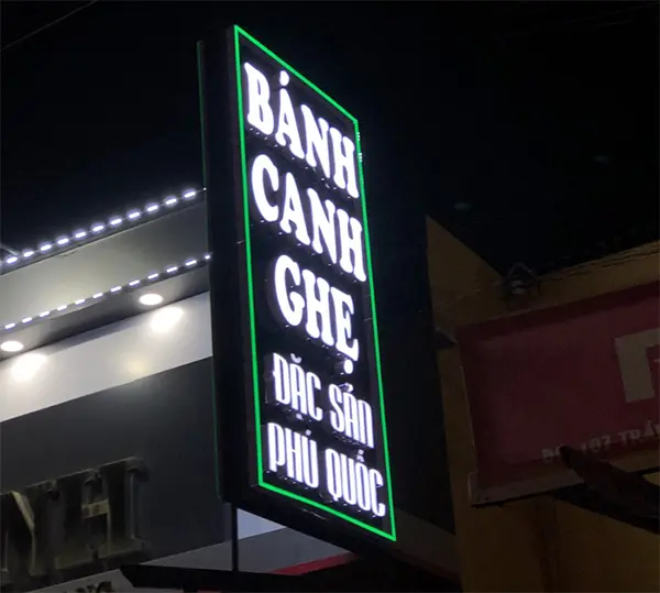 bảng hiệu quán bánh canh đèn led