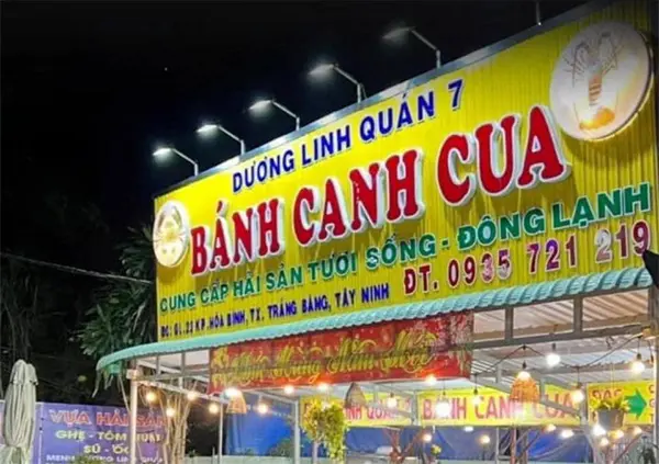 bảng hiệu quán bánh canh cua