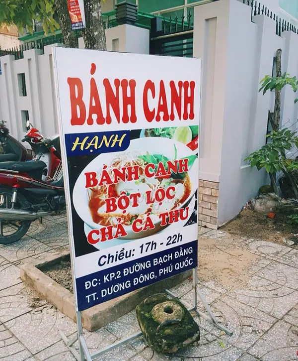 bảng hiệu quán bánh canh
