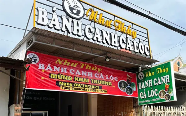bảng hiệu quán bánh canh cá lóc