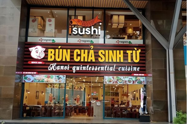 Bảng hiệu bún chả Sinh Từ