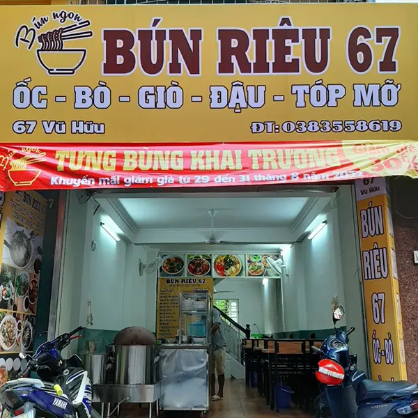 bảng hiệu bún riêu cua