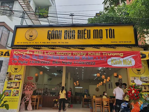 bảng hiệu bún riêu cua