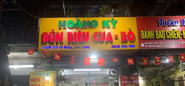 bảng hiệu bún riêu cua