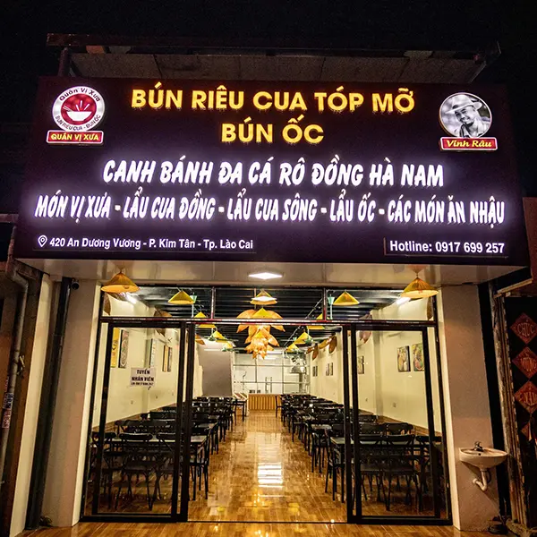 bảng hiệu bún riêu cua