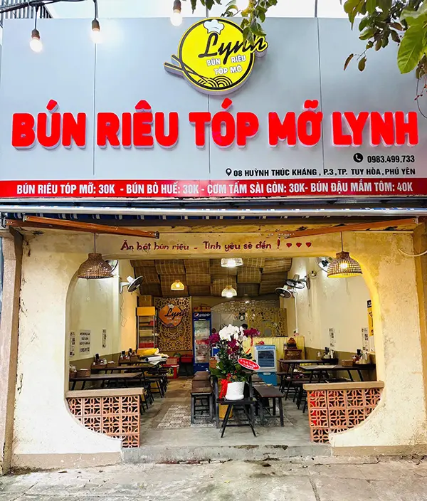 bảng hiệu bún riêu cua