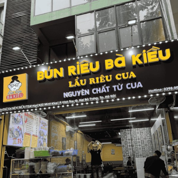 Bảng hiệu bún riêu cua Alu chữ Mica