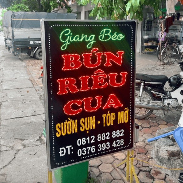 Bảng hiệu bún riêu cua LED