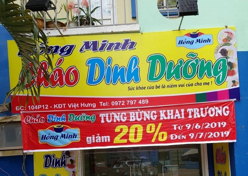 Bảng hiệu hiflex cháo dinh dưỡng