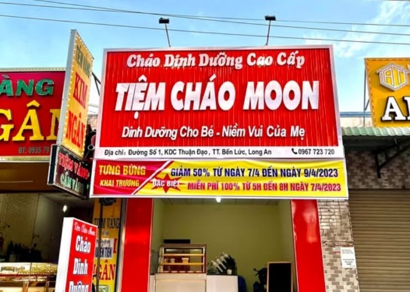 Bảng hiệu cháo dinh dưỡng tôn sóng
