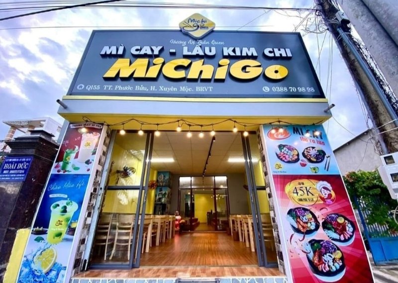 Bảng hiệu mì cay Alu chữ mica