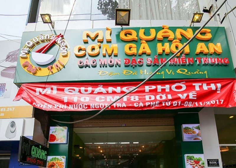 Bảng hiệu mì quảng Alu chữ nổi