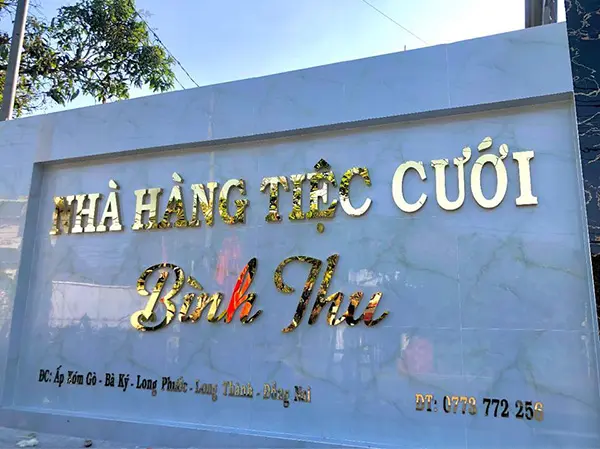 bảng hiệu nhà hàng tiệc cưới