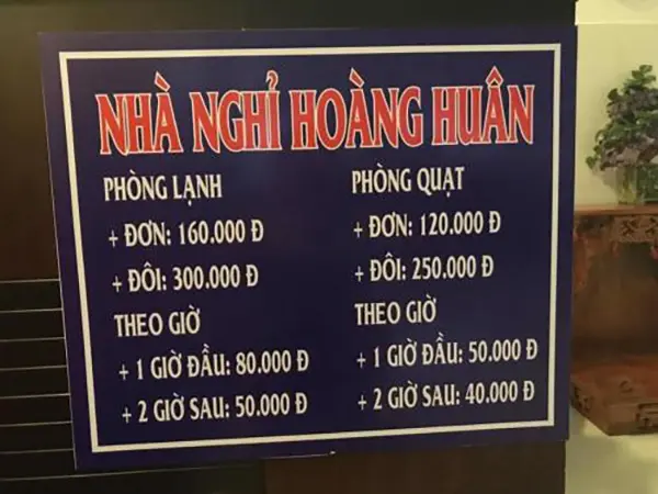 bảng hiệu quảng cáo nhà nghỉ