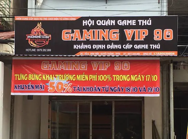 bảng hiệu quán game