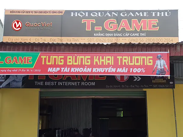 bảng hiệu quán game