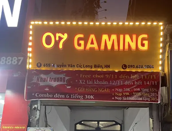 bảng hiệu quán game