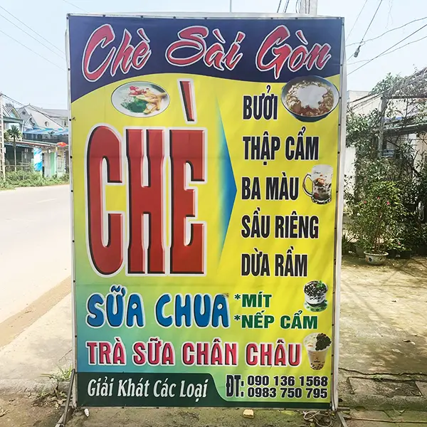 bảng hiệu quán chè