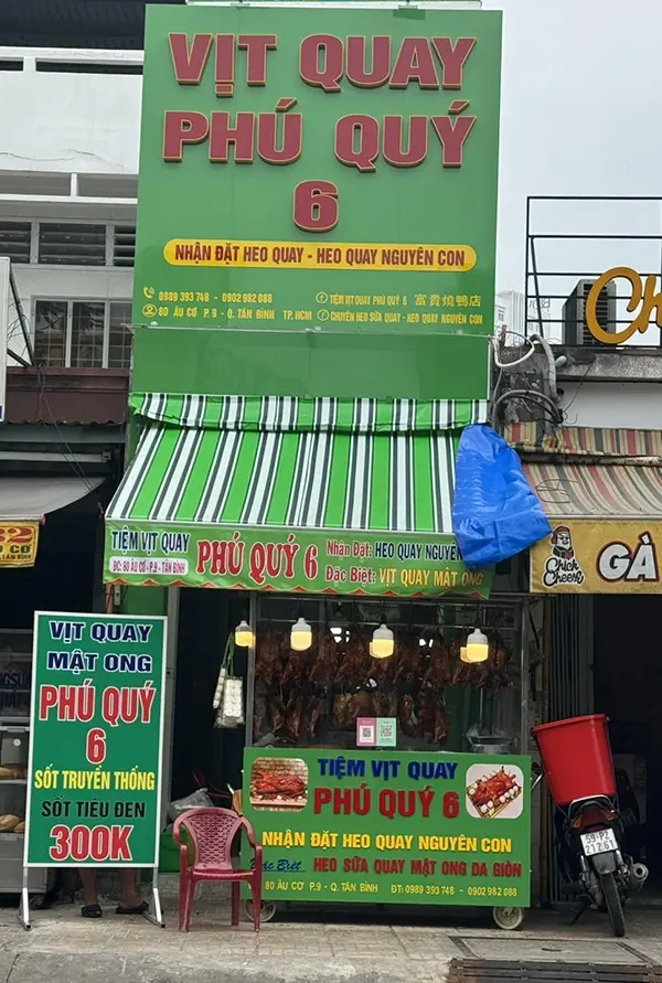 bảng hiệu tiệm vịt quay