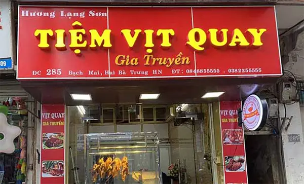 bảng hiệu tiệm vịt quay