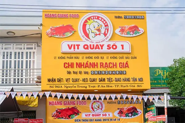 bảng hiệu tiệm vịt quay