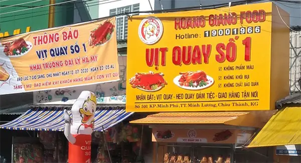 bảng hiệu tiệm vịt quay
