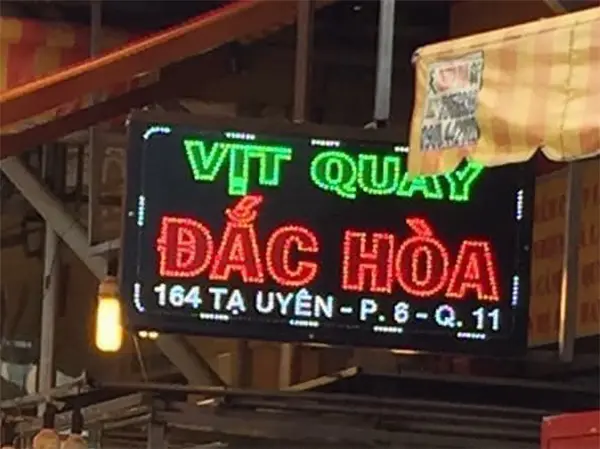 bảng hiệu led tiệm vịt quay