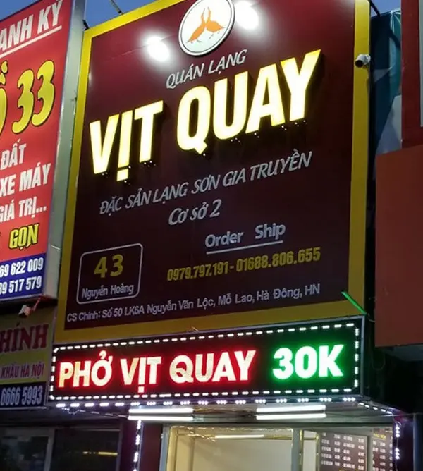 bảng hiệu tiệm vịt quay