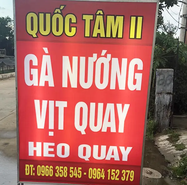 bảng hiệu tiệm vịt quay