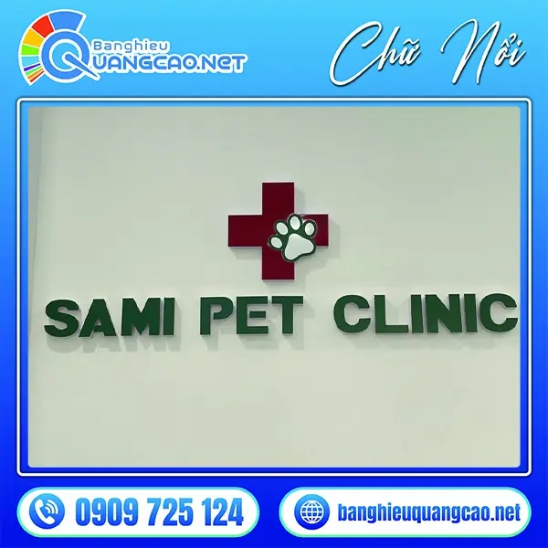chữ nổi mica dán tường
