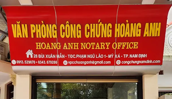 bảng hiệu văn phòng công chứng