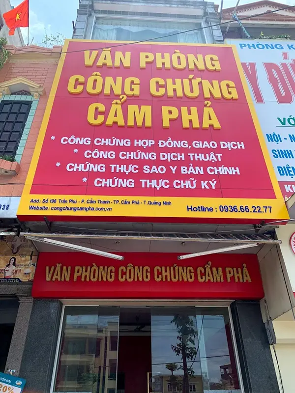 bảng hiệu văn phòng công chứng