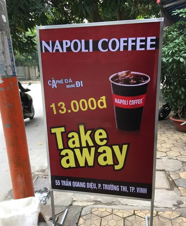 biển vẫy cafe đứng