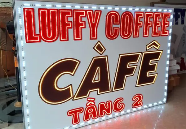 biển vẫy led cafe