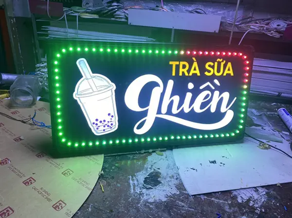 biển vẫy led trà sữa