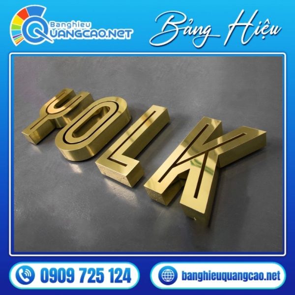 Chữ Nổi Inox Vàng Gương