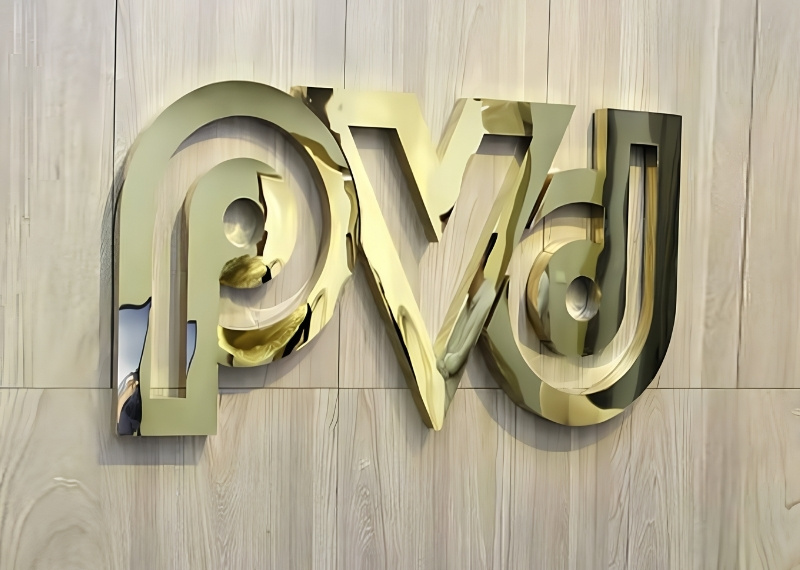 Chữ nổi vàng gương pvd sang trọng