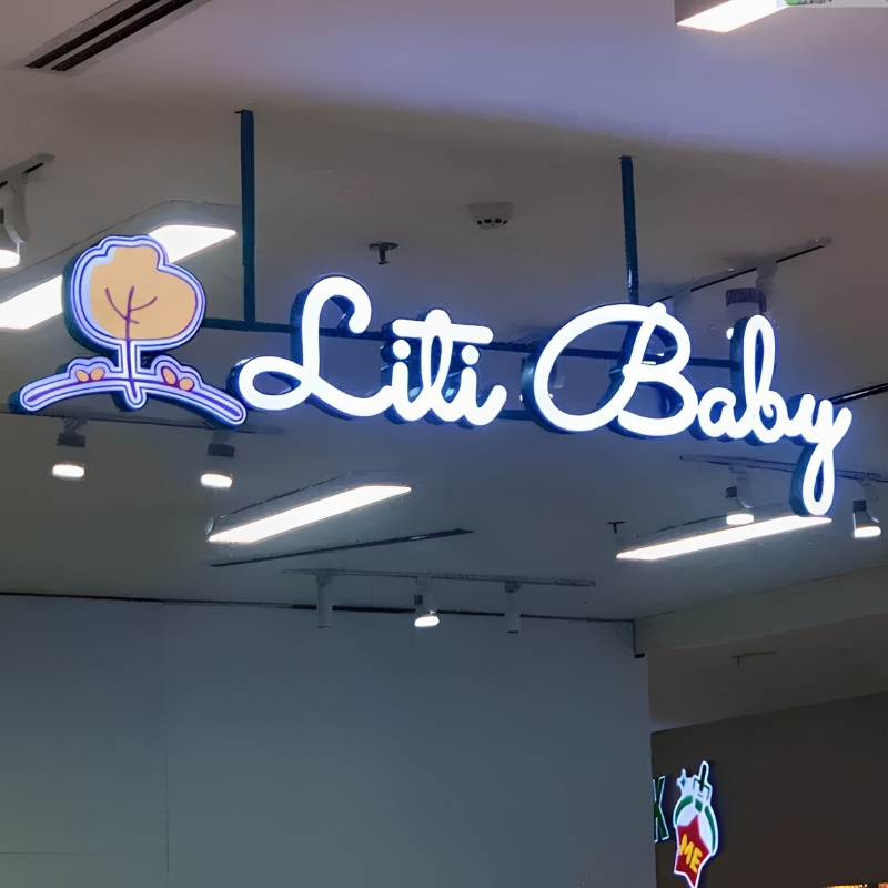 Chữ nổi mica đèn LED Liti baby