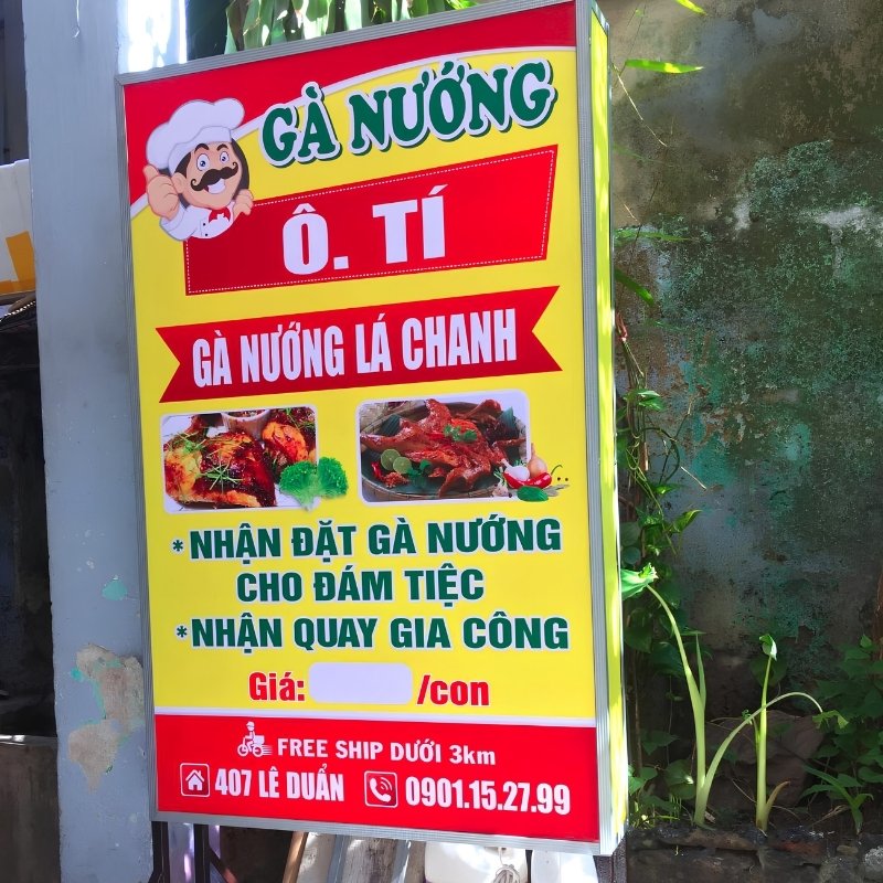 Hộp đèn bạt gà nướng