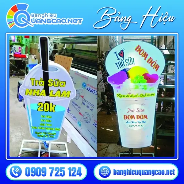 hộp đèn ly trà sữa