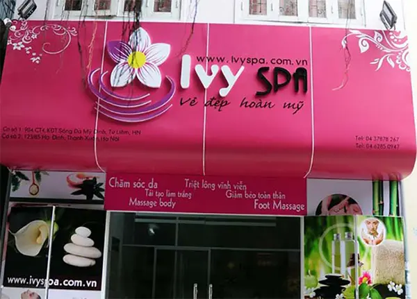 bảng hiệu màu hồng