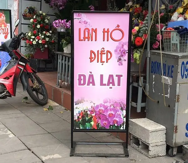 bảng hiệu màu hồng