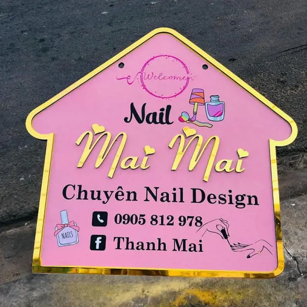 biển vẫy nail đơn giản