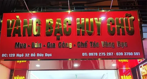 chữ nổi alu gương vàng