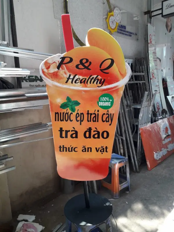 hộp đèn ly trà sữa