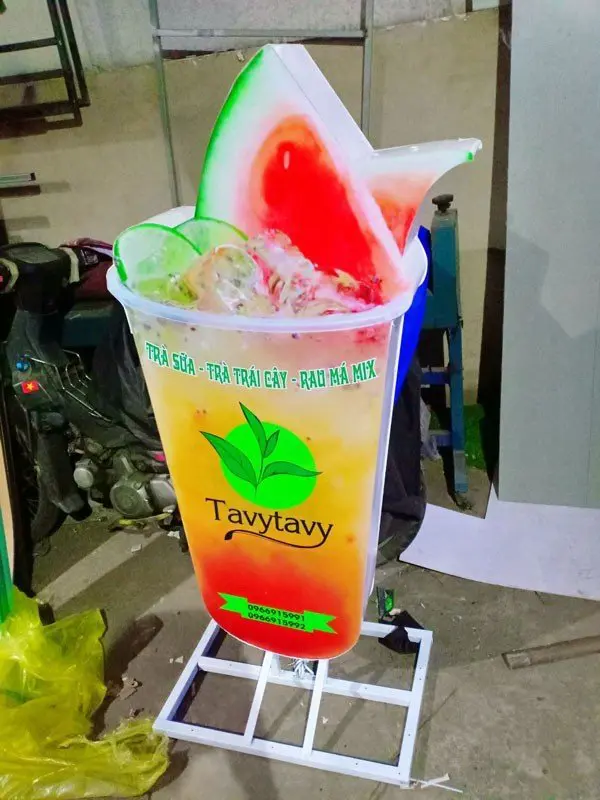 hộp đèn ly trà sữa