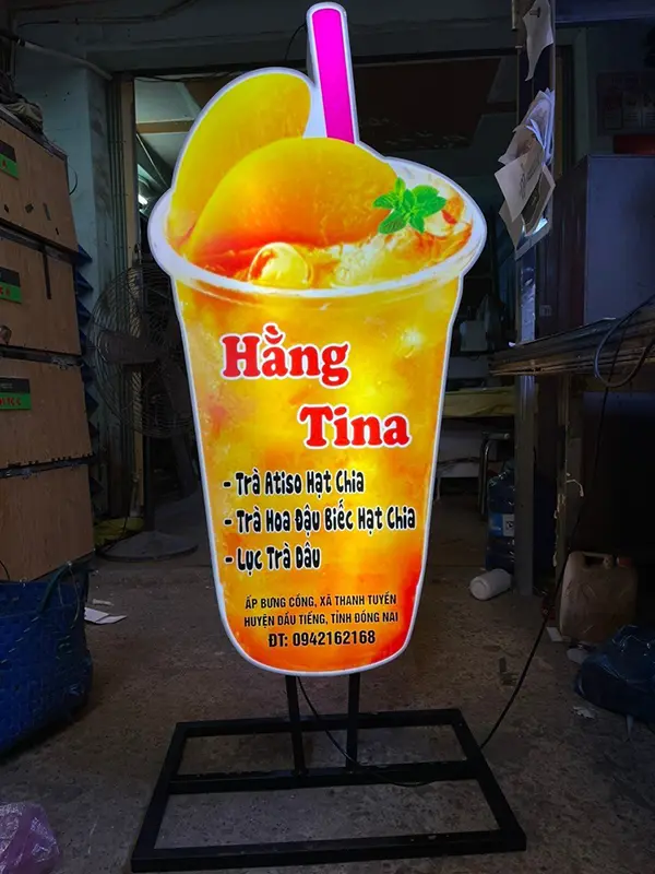 hộp đèn ly trà sữa