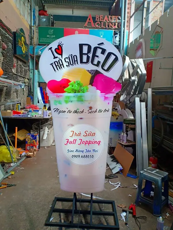 hộp đèn ly trà sữa