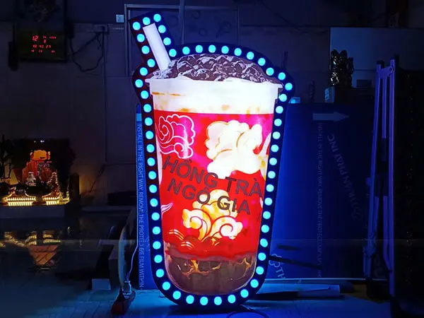 hộp đèn ly trà sữa